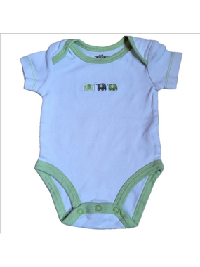 Petit Lem NB embroidered elephants onesie